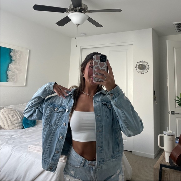 Distressed Jean Jacket - Picture 1 of 9